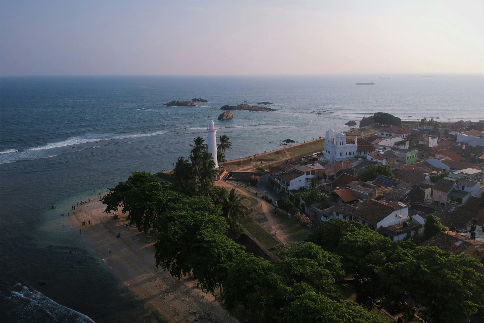 Galle Fort lighthouse and colonial streets, Sri Lanka