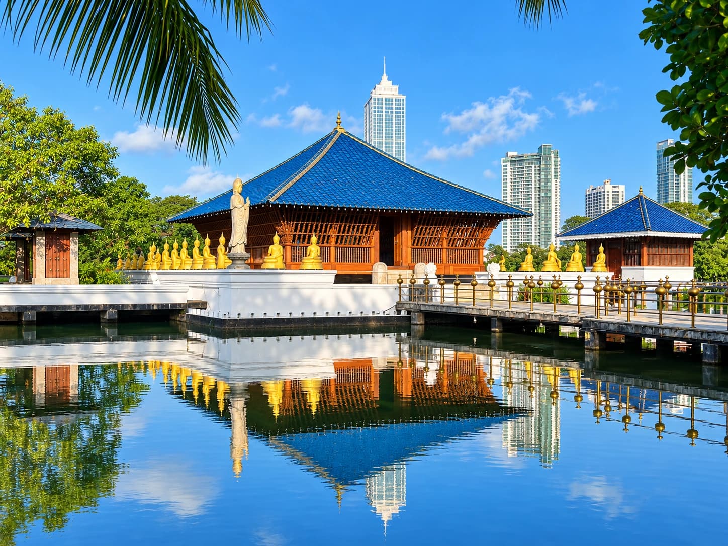 Seema Malaka temple pavilions on Beira Lake, Colombo