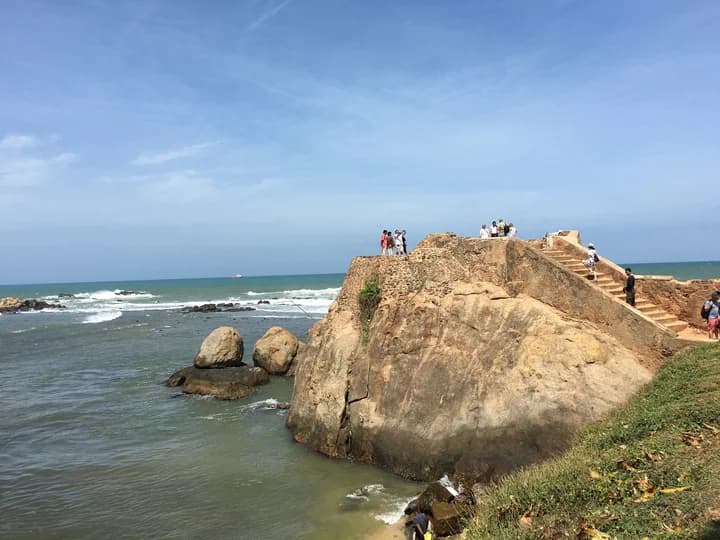 Flag Rock bastion at Galle Fort at golden hour