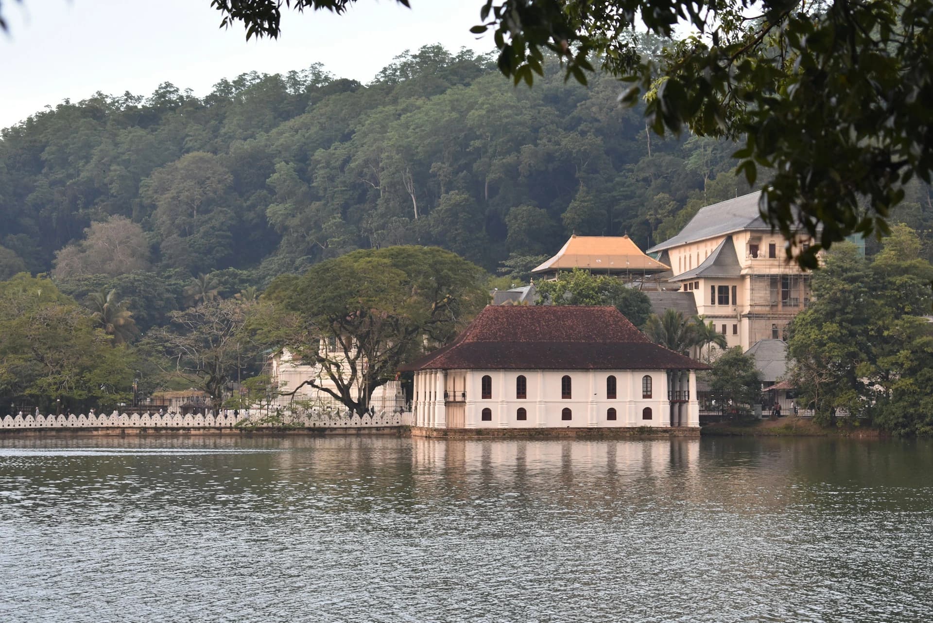 Kandy Lake with the Temple of the Tooth behind