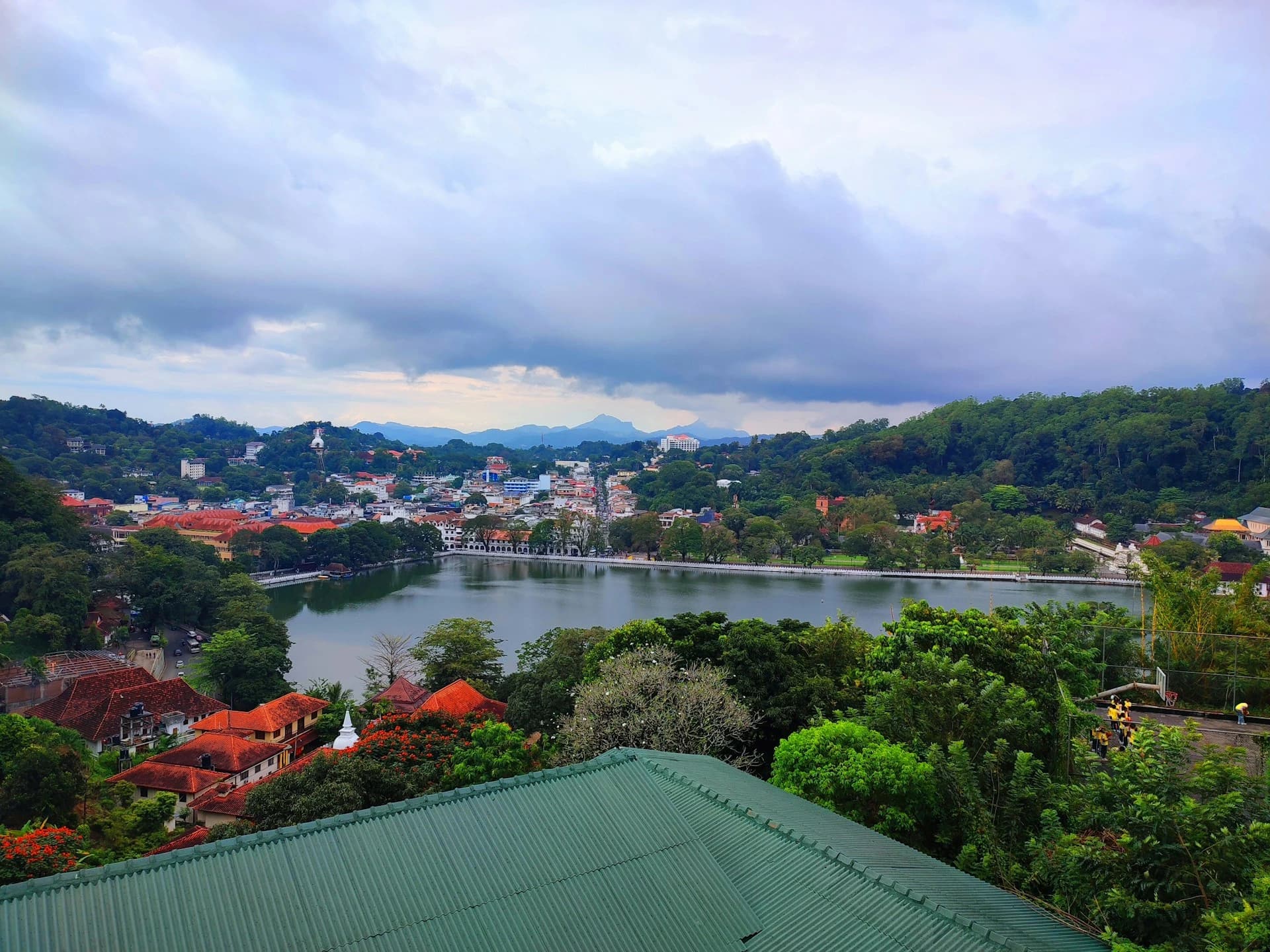 Panoramic viewpoint over Kandy town and lake